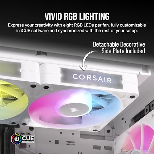 Image of CORSAIR iCUE Link RX140 RGB 140mm PWM Fans with iCUE Link System Hub - Magnetic Dome Bearing - Dual Pack - White