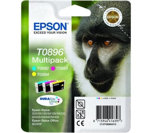 Epson T0896 multipack cartouche d'impression contre les pannes d'encre couleur