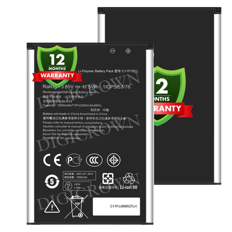 Image of Original C11P1501 Battery Compatible for Asus Zenfone 2 Laser (ZE550KL, ZE551KL, ZE600KL, ZE601KL) - (3000mAh) - 1 Year Warranty