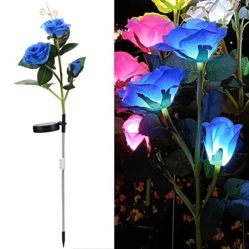 XhuangTech Solar Roses Flowers Lights Outdoor Garden Ornaments