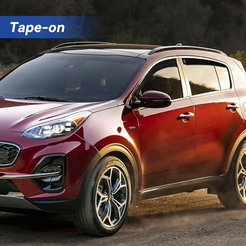 Image of Window Visors Rain Guards for 2017 2018 2019 2020 2021 2022 Kia Sportage, Out-Channel Window Vent Wind Deflectors Visors Shades for 17-22 Sportage