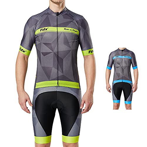 FDX Completo ciclismo estivo uomo con maglia manica corta e pantaloncini...
