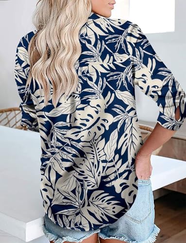 Image of Magritta Women's Shirts Fashion Casual Loose Fit Long Sleeve Button Down Lightweight Collared Blouse Tops