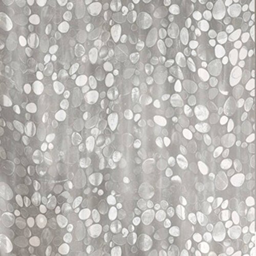 Image of SHAVIN PVC Transparent With 3D Diamond Design Polka Dot Print Rod Pocket Curtain,AC Room,Waterproof Curtain (Width-54Inches X Height-108Inches) 9 Feet -Clear