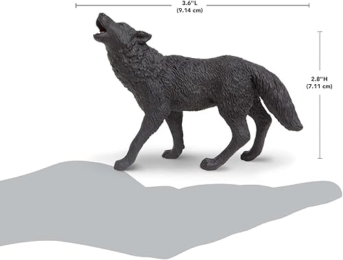 Miniatura 3 de Safari Ltd. Figura de lobo negro, figura detallada de plástico de 3.7 pulgadas, divertido juguete educativo para niños, niñas y niños a partir de 3