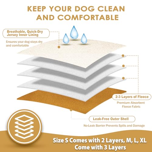 Image of 5 Pack Dog Diapers Male Reusable Belly Bands Washable for Large Male Dogs, High Absorbency for Puppy & Doggy, Size XXL