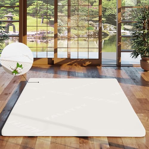 Talatex Latex Mattress Topper – Premium Natural Latex with Organic Mattress Cover, Ergonomic, Breathable & Durable Mattress Pad for Spinal Alignment and Motion Isolation (King 3Inches)