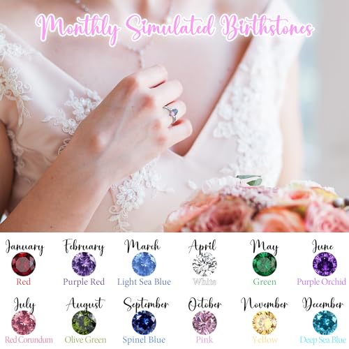 Personalized Rings for Women S925 Silver Birthstone Rings - Customized Mother's Day Gifts, Mom, Daughter and BFF Promise Rings, Custom Name Rings for Birthday, Engagement & Friendship Gifts2