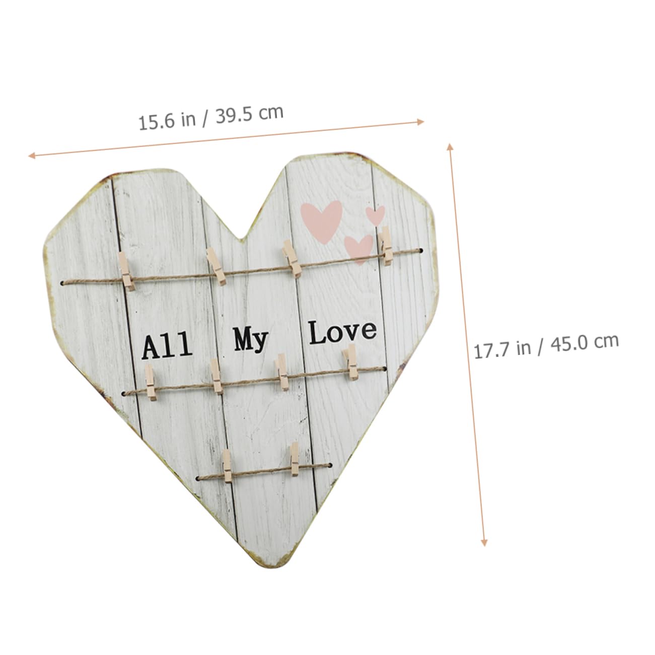 Didiseaon Legno Decorazione da Parete Rustico Beige, Portafoto a Forma di Cuore Stile Farmhouse, Matrimonio Festa, e Casa