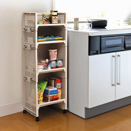 サンコープラスチック ランドセルラック4段 幅36.3×奥28.8×高105.7cm ベージュ [5]