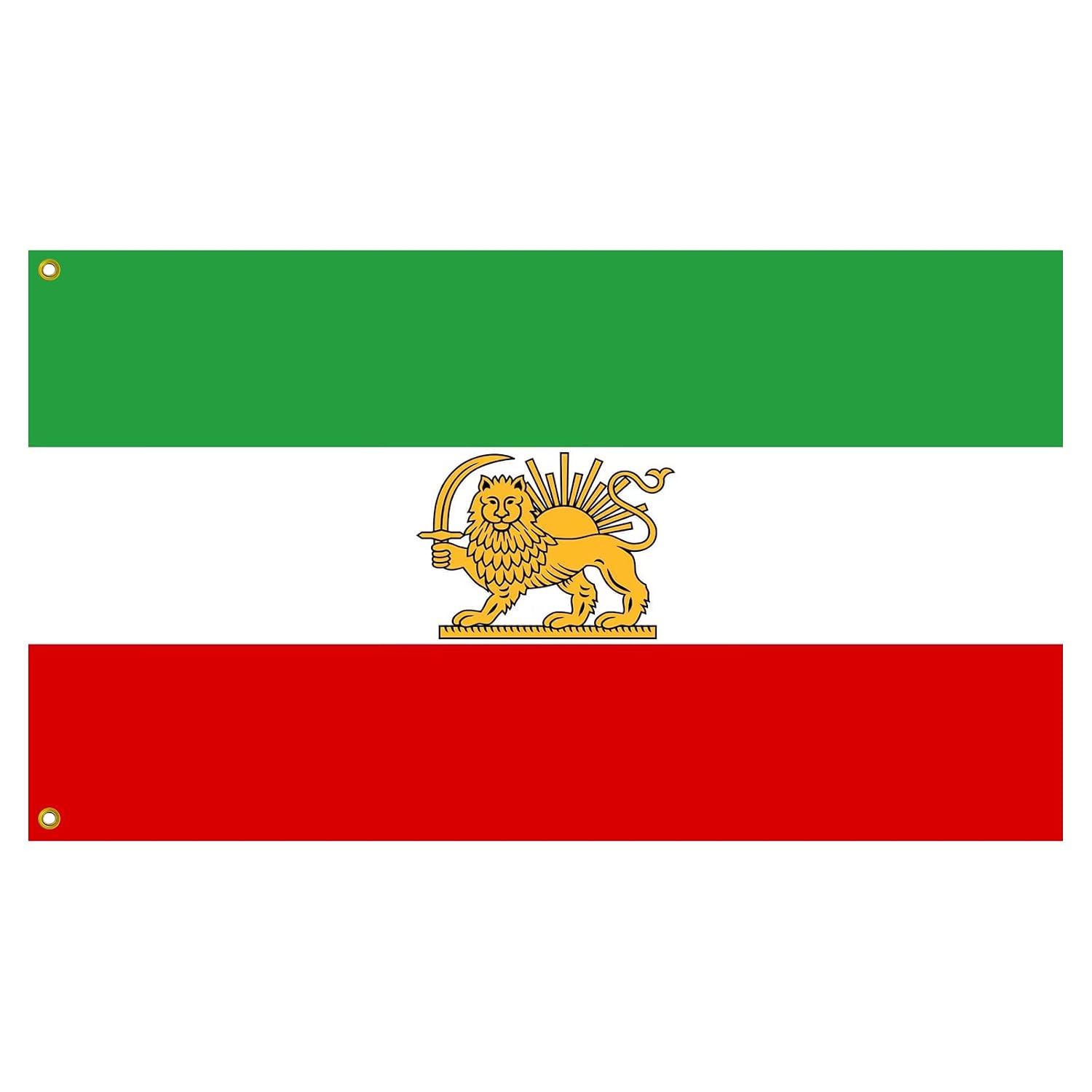 Iran Flagge 60x90cm ALT Iranische Royal L we Fahne Ehemalige Persien -Polyester Digitaldruck lebendige Farbe lichtbest ndig doppelt gen ht mit Messing sen f r Garten Innen- Au enbereich