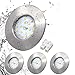 Produktbild HiBay 4 Stk LED Einbaustrahler Set Ultra Flach LED Einbauspot Rund Matt Nickel Deckenspots 5W 500lm 3000K LED Modul 60mm-65mm Deckenstrahler IP44 Warmweiß