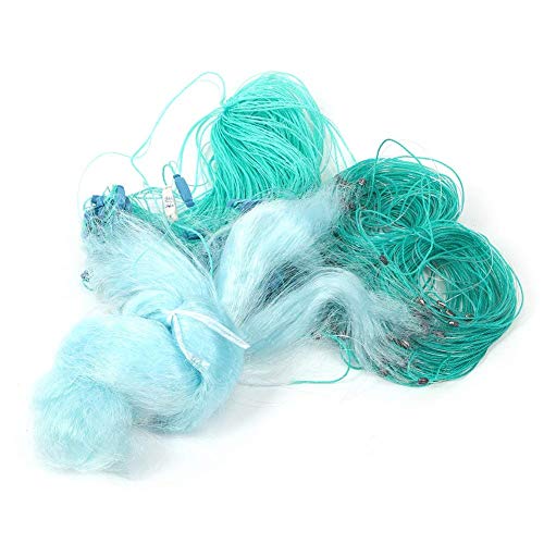 Fish Net, 50m Length 1.5m Height 3 Layers Heavy Fishing Net with Fishing Accessories3 Finger/4 Finger(4 Finger)