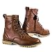 SHIMA THOMSON, Motorcycle Boots for Men | Reinforced Leather Mens Biker Boots with Side Zipper, Ankle Support, Anti-Slip Sole, Gear Shift Handle (Brown, 10)