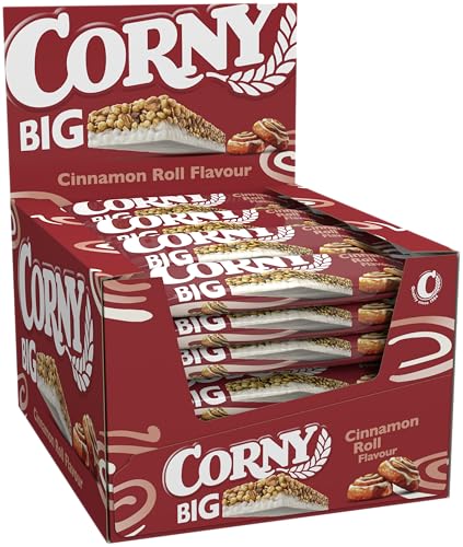 Müsliriegel Corny Big Cinnamon Roll | Großer Riegel mit Zimtgebäck-Geschmack & wertvollem Getreide | Süß-knuspriger Genuss für Büro Schule Uni & unterwegs | 24 x 40 g