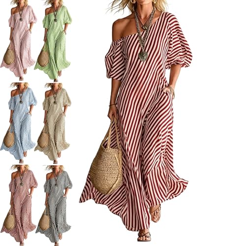 Robe longue d'été pour femme élégante au design à manches courtes