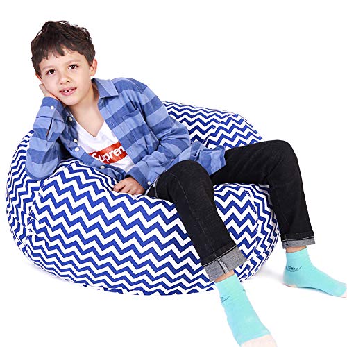 Lukeight Stuffed Animal Storage Bean Bag Chair, Bean Bag Cover for Organizing Kid’s