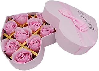 Valentine gift 10 PCS Soap Flowers Bath Rose Petals decorative rose shaped Floral Scented tub Plant Essential Oil Set, Best Gifts for Her Women Girls Mom Lover Birthday Valentine Christmas (Pink)