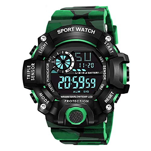 Image of Men's, Kid's Waterproof Shockproof Multi-Functional Automatic Digital Sports Wrist Watch with Led, Multicolour Strap - Pack of 2