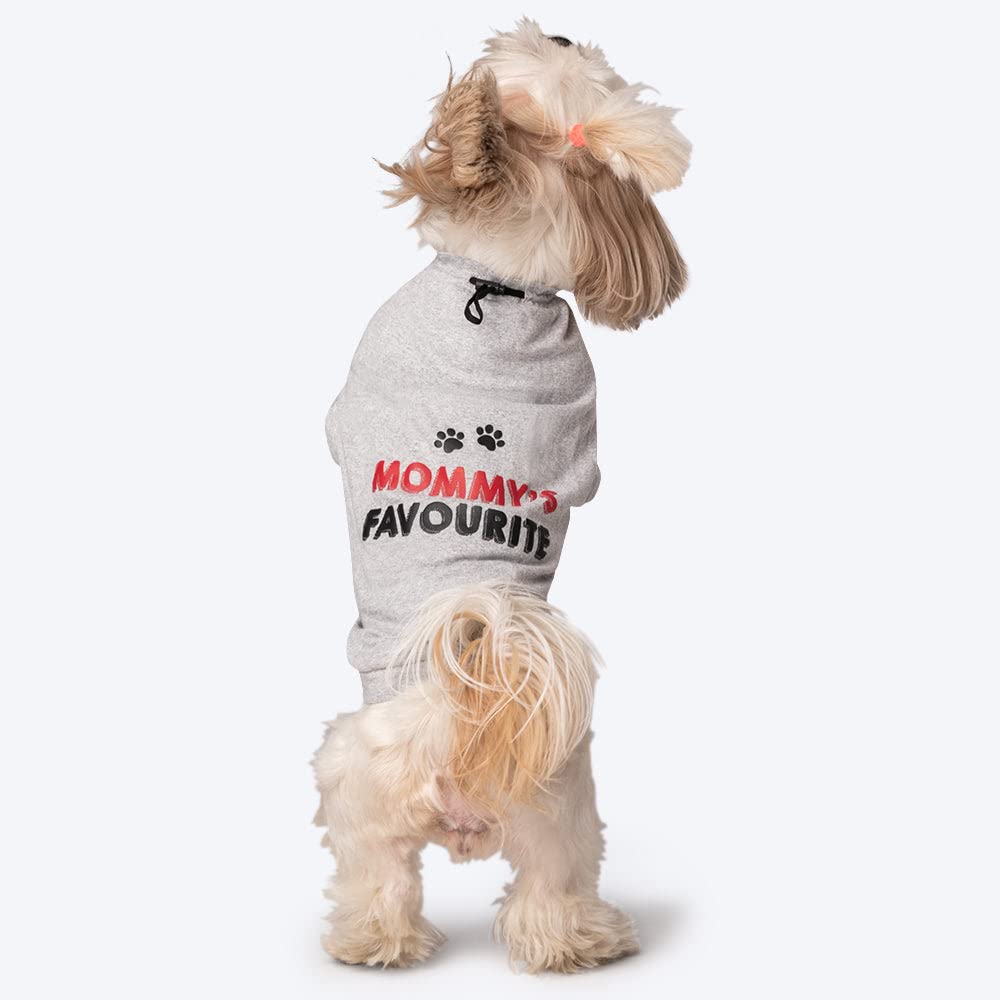 HUFT Twinning - Mommys Favourite T-Shirt for Dogs - Grey with Black & Red Print - 3XL (B0B65WY9Q6) Amazon Price History, Amazon Price Tracker