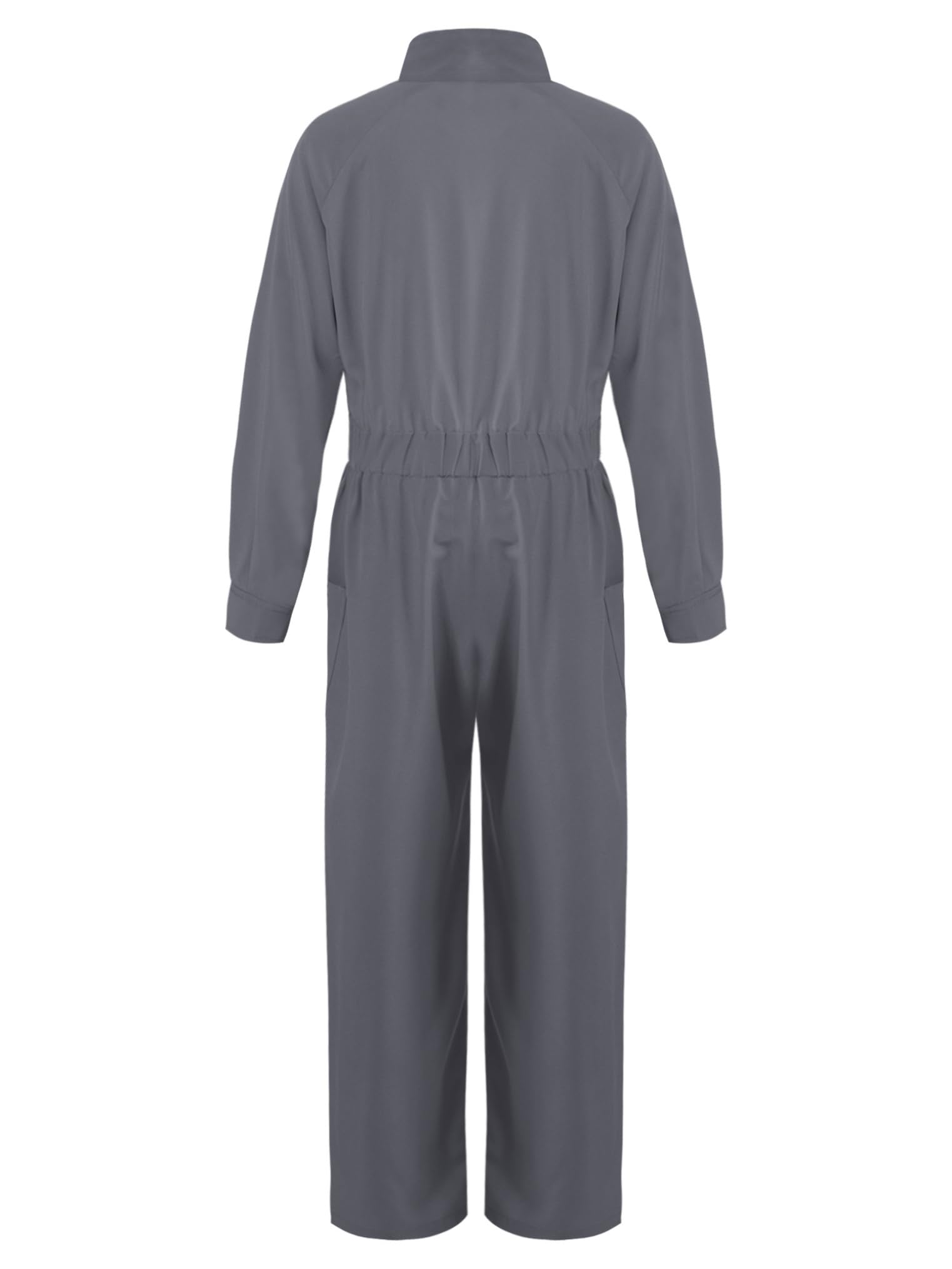 Freebily Mono De Manga Larga Liso con Cremallera para Niñas Pantalones con Peto De Trabajo Overoles Holgados De Verano con Bolsillos