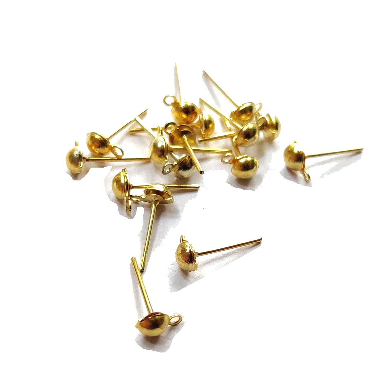 Mahabal Creations - Earring Making Hoops/Hooks with Hanging Hole for Jewellery Making (Gold Small Size)