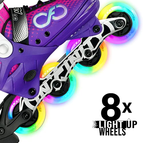 Crazy Skates Alpha Adjustable Inline Skates With Light Up Wheels - Available In Two Colors - Purple/Pink (Size: Medium | Us Mens 2-5 | Us Ladies 2-5 | Eu 34-37) #TOP3