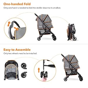 Dog Stroller Pet Stroller Cat Stroller Advanced Portable Portable Foldable Pet Gear Jogger Travel Pet Stroller 1-Hand Quick Fold Aluminum Frame Pet Stroller for Small Medium Dogs and Cats(Gray) Dog Stroller Pet Stroller Cat Stroller Advanced Portable Portable Foldable Pet Gear Jogger Travel Pet Stroller 1-Hand Quick Fold Aluminum Frame Pet Stroller for Small Medium Dogs and Cats(Gray)