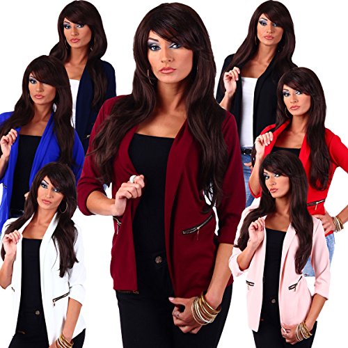 Fashion4Young 10744 Korte damesjas, blazer, jas zonder knopen, met omgekeerde maat 36/38 - Image 5