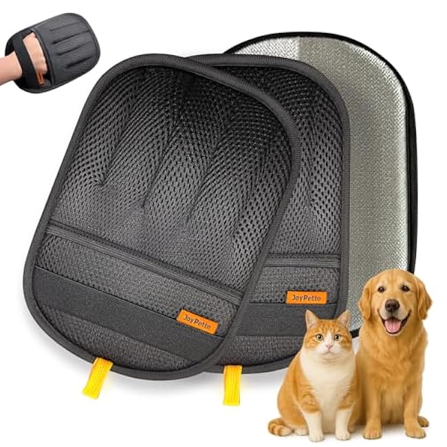 Premium Pet Hair Removal Gloves (2pcs) - Reusable & Washable 5-Finger Design for Furniture, Car Seats, Carpet, Laundry - for Surfaces, Not Pet Grooming-jX7d4B3u