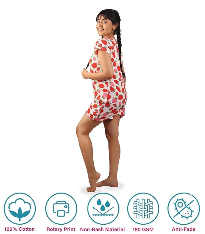 Image of Hestia | H.NSG.N.1 | Girls Nightwear | Bottom Pyjama Tshirts | Breathable Fabric Pajama Sets | Cotton Night Dress Jogger | Trouser Full Sleeves Tshirt Night Suit for Kids|Pack 1