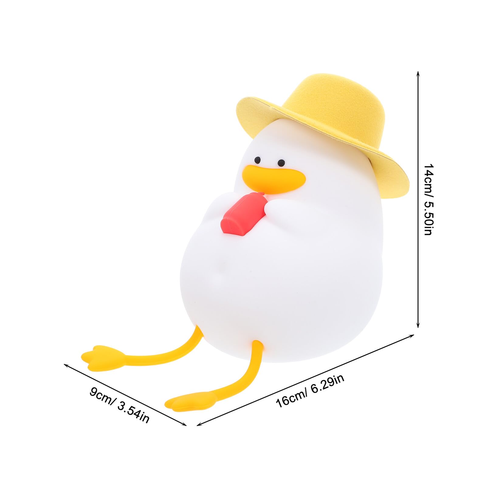 Homoyoyo Luz Nocturna de Pato Feliz para Ñiño Control Táctil y Brillo Suave, Lámpara de Dibujos Animados de Silicona para Dormitorio Infantil