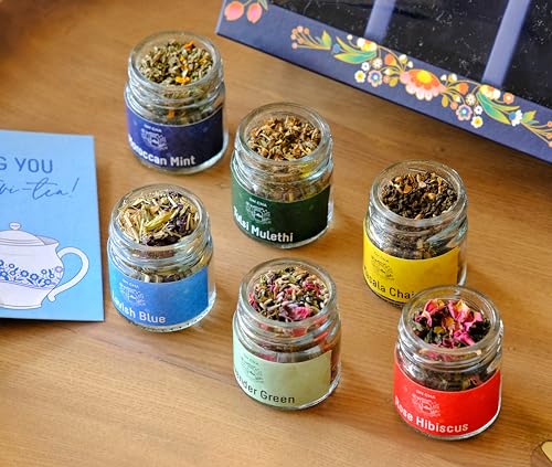 Image of OH CHA - Assorted Teas Gift Box | Tea Gift Set with 6 Flavors | Assorted Teas Green Tea, Herbal Tea, Masala Chai | Healthy Exotic Tea Sampler Gift Pack | Birthday Gift | Wedding Gift | Corporate Gifts | Clients, Festive Gifting