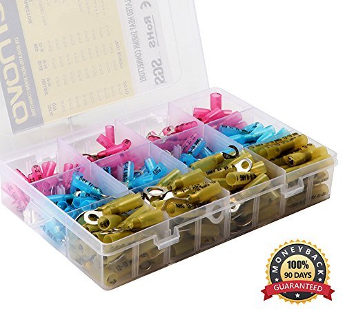 Heat Shrink Connectors, 270 pcs Electrical Insulated Crimp Marine Automotive Terminals Set