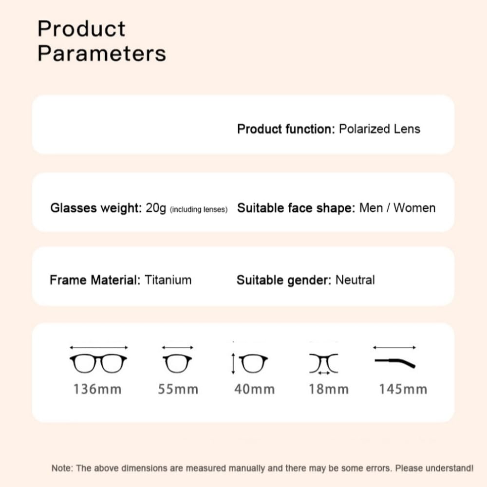 Gafas de sol polarizadas sin montura de titanio, ideales para conducir, con protección UV400.