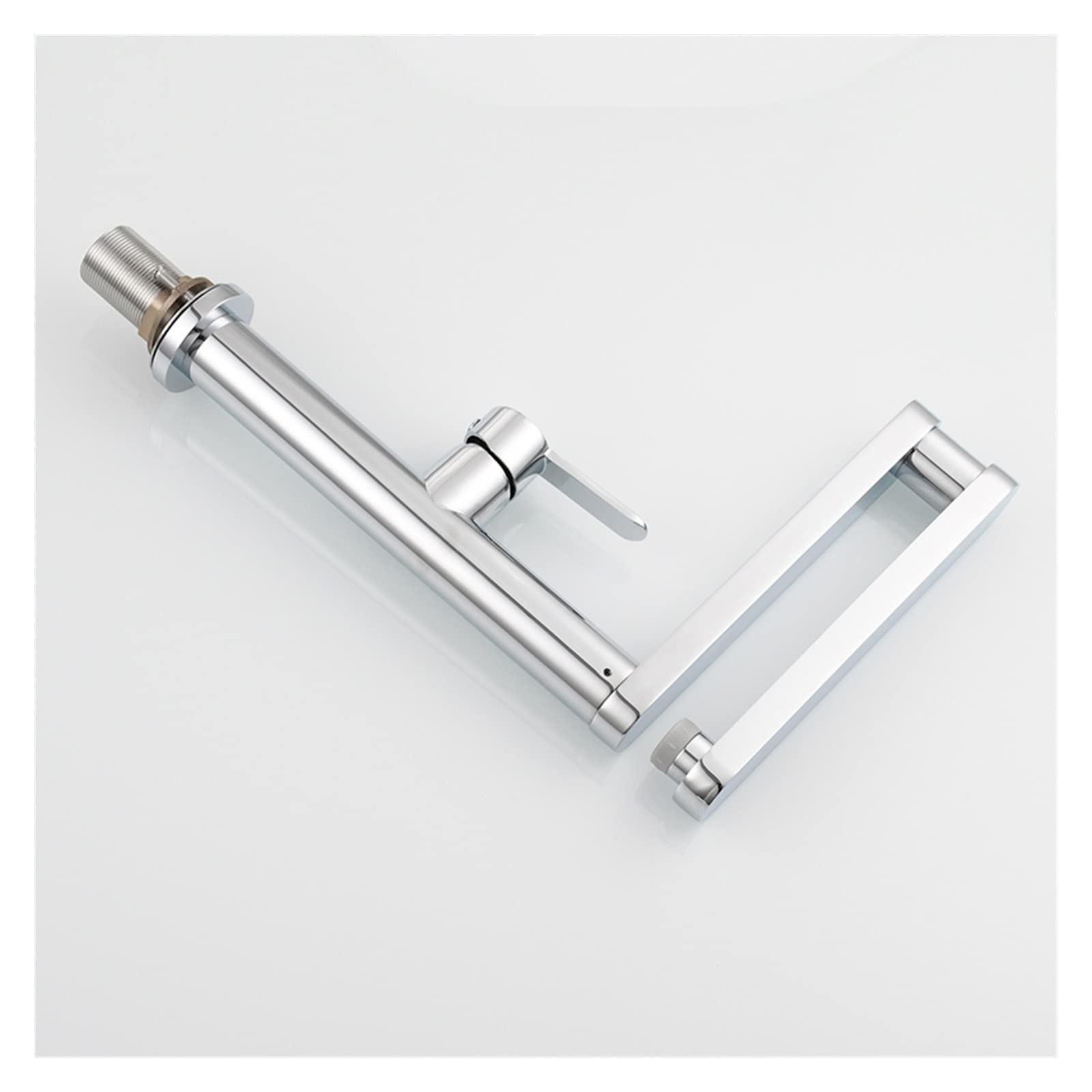 Grifo de Cocina, Grifo de cocina plegable latón, brazos oscilantes doble articulación, agua fría y caliente, grifo fregadero extensión tres secciones, funciones duales(Chrome Double)