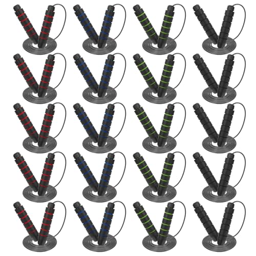 20 Pack Weighted Jump Ropes with Steel Cable - Tangle-Free Speed Skipping Ropes...