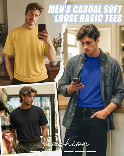 Image of Neer 3 Pack Big and Tall T-Shirts for Men L-7xl Tops | Large Casual Stretch Workout Tees, Short Sleeve Crewneck Oversized Shirts, Classic Summer Outfits, Comfy Basic Loose Clothes