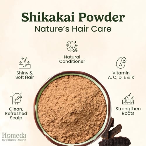 Image of Organic Shikakai Powder for Hair - Natural Hair Pack Conditioner (100 Grams) - Shikai Power Shampoo Rejuvenates & Refreshes Scalp