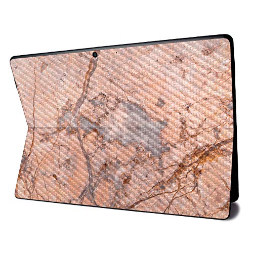 Image of MightySkins Carbon Fiber Skin for Microsoft Surface Pro X - Blush Marble | Textured Carbon Fiber Finish | Easy to Apply, Remove, and Change Styles | Made in The USA