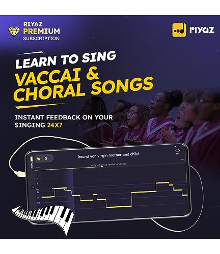Image of Riyaz App - Learn to Sing Vaccai & Choral Songs | 12 Months Premium Subscription | Suitable for Guitar / Western Vocal / Solfege Learners | 35 Lakhs Learners | (Activation Link by Email in 2 Hours)