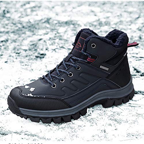 FOGUO wasserdichte Wanderschuhe Für Herren Outdoor-Schneeschuhe Casual Fashion Boots Leichte Joggingschuhe Schnüren Sie Trekking-Turnschuhe,Blue-46 Cover