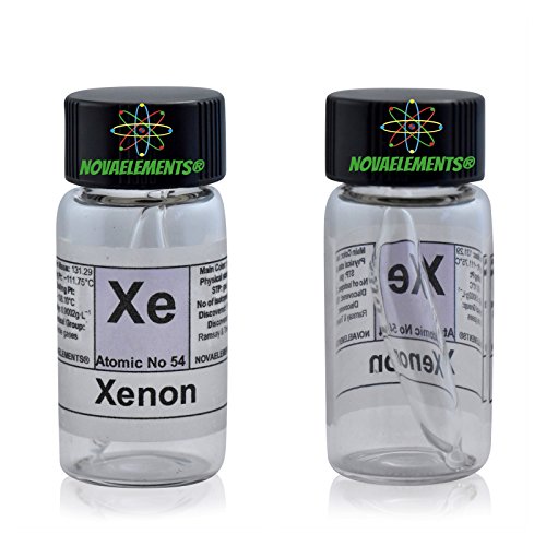 Xenon Element 54 Xe, 99.9% Pure Sample in Mini ampoule and Labeled Glass ampoule