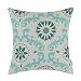 CaliTime Cushion Cover Throw Pillow Case Shell Three-tone Dahlia Floral Compass Geometric 18 X 18 Inches