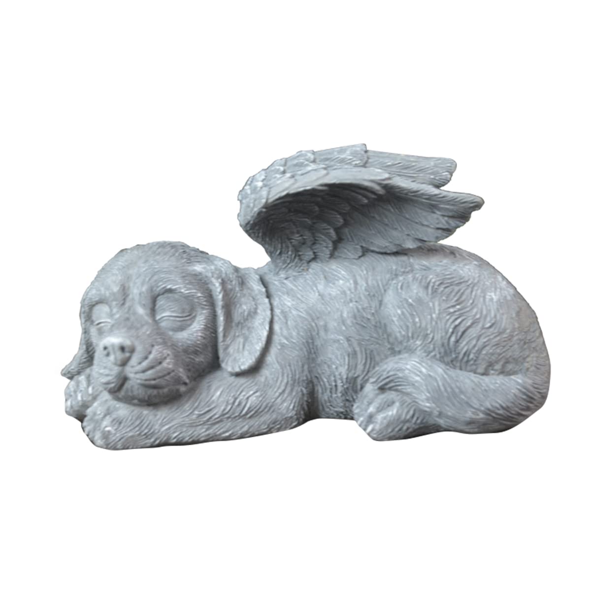 Wangcl Resin/Unpainted Memorial Garden Ornaments Dog Angel Wings Ornament Dog Angel Statue Mini Animal Statue For Garden Tombstones Or Lawn Decoration