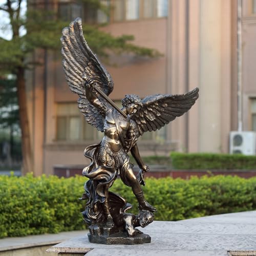Escultura grande del Arcángel San Miguel de 43 pulgadas miniatura 7