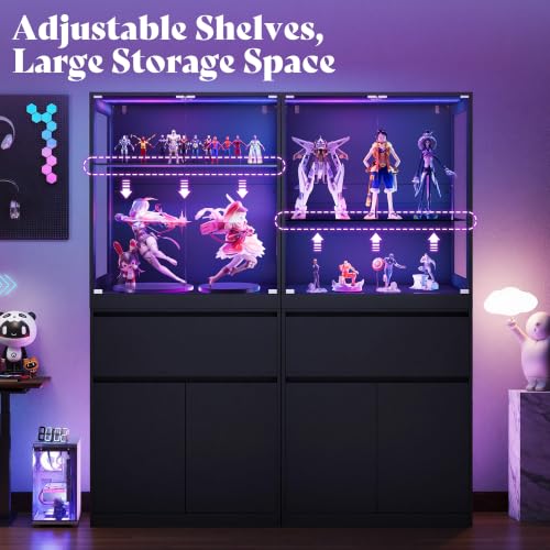 Image of AMERLIFE Modular DIY RGB 5-Tier Display Cabinet, 32 x 16 x 72.5 Inch