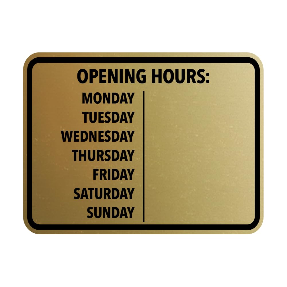 Classic Framed Opening Hours Custom Wall or Door Sign Easy Installation | Business and Office Decor | Customized Text