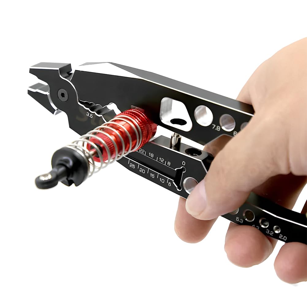 Tiiyee Amortisseurs Pince D'amortisseur, Multifonction Métalliques Noir | Tête Sphérique Clip RC Struts D'amortisseur Outil de Maintenance Voiture Télécommandée Camion Hors Route Buggy Rock Crawler