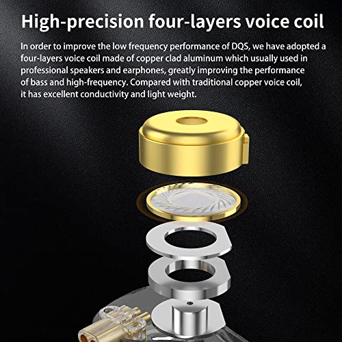 Image of Yinyoo Inyoo Kz Dqs Wired Earbuds, Metal Dynamic Hifi In Ear Monitor Headphone Semi-Open Earphone, Music Travel Sports Game Deep Bass Earphone With Detachable Cables